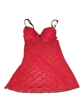 Just Sexy Red Lace Bustier Chemise Nightdress Size M